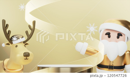 Theme Christmas product display stand minimal .3D rendering Theme Christmas product display stand minimal .3D rendering 120547726