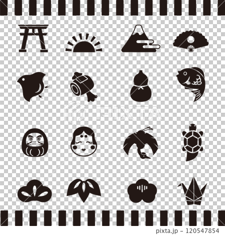 日本幸運符圖示單色 120547854