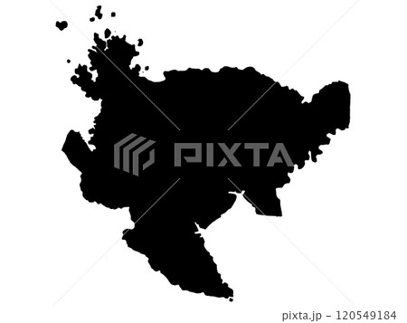 少しゆるい佐賀県のシルエット 九州地方 120549184