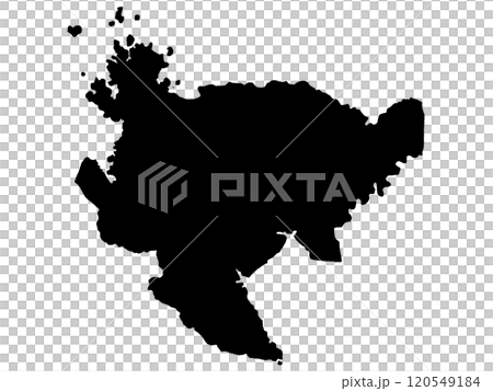 少しゆるい佐賀県のシルエット 九州地方 120549184