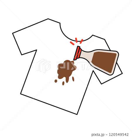 醤油をこぼしてシミのついたTシャツのアイコン 120549542