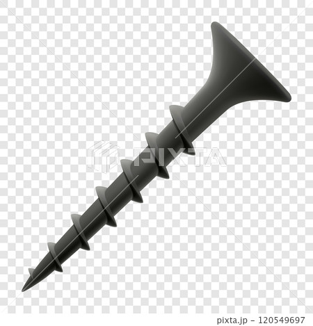 Wood screw isolated on transparent background. Realistic 3d Vector illustration 120549697