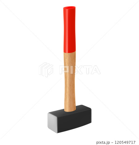 Sledge hammer isolated on white background, Sledgehammer used for heavy blacksmith work, dismantling and assembly of structures. Realistic 3D vector illustration 120549717