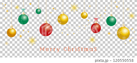 クリスマスオーナメントと雪の結晶のベクターイラスト 120550558