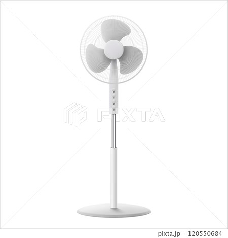 Stand fan mockup realistic 3d vector illustration isolated on white background 120550684