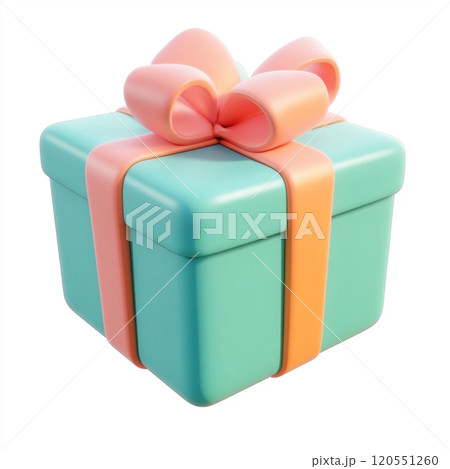 3D Cartoon Gift Isolated on White Background 120551260