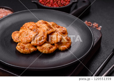 Ravioli with meat or vegetarian with ricotta, salt and spices 120551359