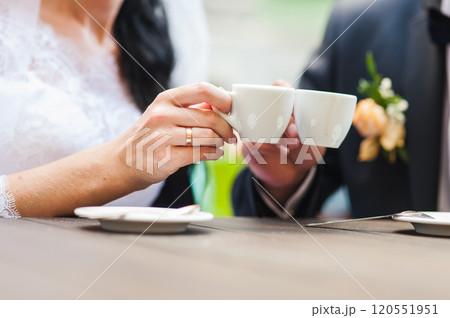 Wedding couple enjoys 120551951