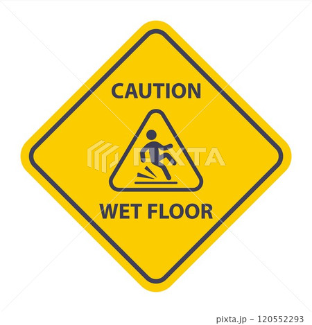 yellow icon slippery floor. be careful yellow icon slippery floor. be careful 120552293