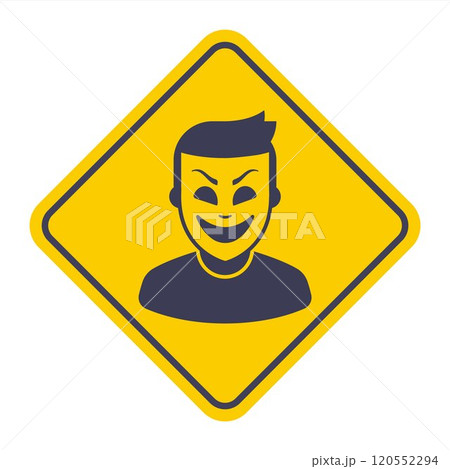 The man in the mask hides his identity. The money thief. 120552294