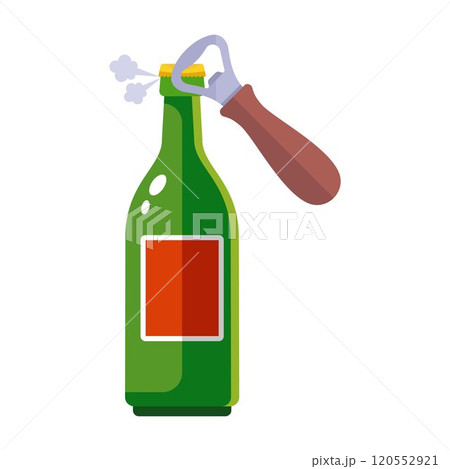 open beer with a bottle opener. open beer with a bottle opener. 120552921