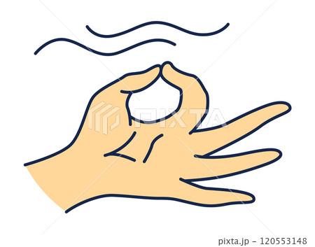 The Hand Gesture Represents Calmness and a State of Focused Attention and Clarity The Hand Gesture Represents Calmness and a State of Focused Attention and Clarity 120553148