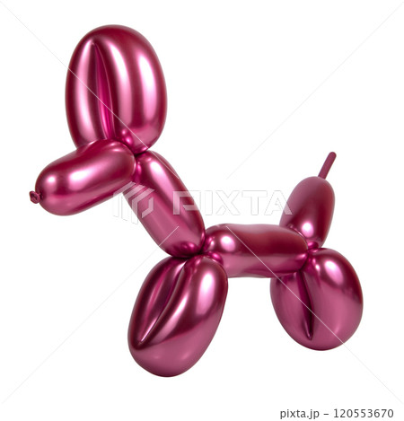 Pink bright balloon dog isolated on the white background Pink bright balloon dog isolated on the white background 120553670
