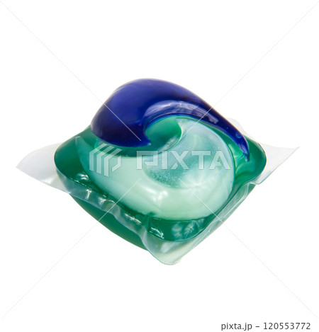 Multicolor gel washing capsule isolated on the white background 120553772