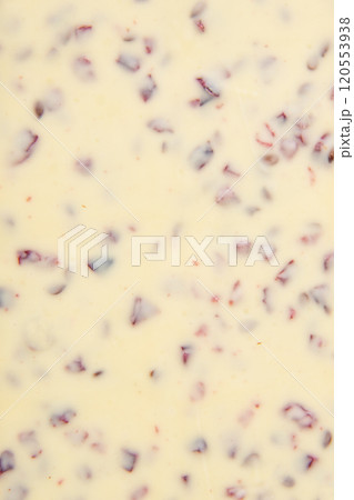 White chocolate with berry texture background White chocolate with berry texture background 120553938