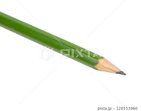 Green pencil craft isolated on the white background Green pencil craft isolated on the white background 120553960