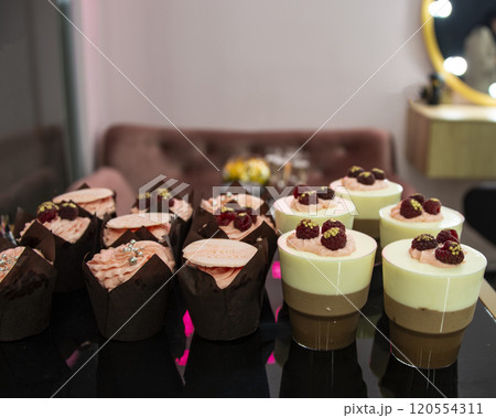 Beautiful muffins and dessert candy bar selective focus with copyspace Beautiful muffins and dessert candy bar selective focus with copyspace 120554311