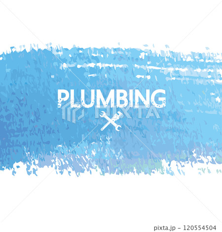 Plumbing repair and service banner with abstract water waves Plumbing repair and service banner with abstract water waves 120554504