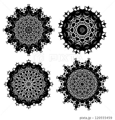Vector mandala design , relaxing and easy mandala art for tattoo design isolated on white background 120555459