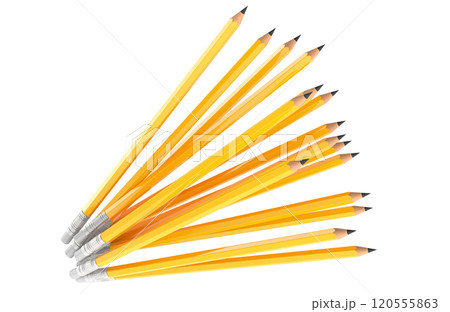 Heap of Graphite Pencils. 3D rendering Heap of Graphite Pencils. 3D rendering 120555863