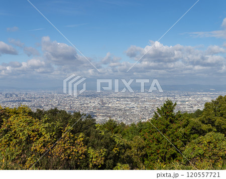 信貴生駒スカイラインから眺める大阪平野の街並み 信貴生駒スカイラインから眺める大阪平野の街並み 120557721
