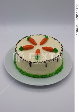 Classic Carrot Cake with Fondant Decorations Classic Carrot Cake with Fondant Decorations 120558168