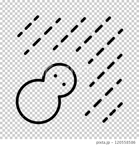 大雪な雪だるまのお天気線画アイコン_線幅編集可能 120558586