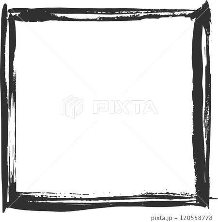 Stylish black brushstrokes create a vintage border with white space for text or images, perfect for various creative projects like scrapbooking or web design 120558778