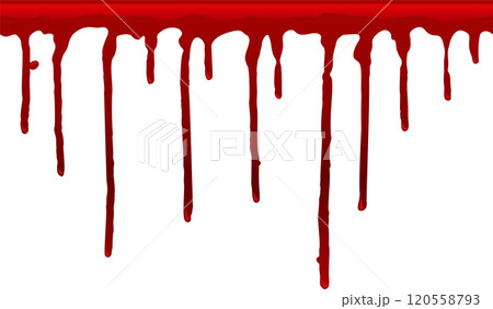 Red blood is dripping down a white background, creating a chilling and gruesome curtain effect, perfect for halloween or horror themed projects Red blood is dripping down a white background, creating a chilling and gruesome curtain effect, perfect for halloween or horror themed projects 120558793