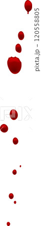 Red blood drops are falling down on a white background, creating a dramatic and intense visual effect suitable for medical or horror themed projects Red blood drops are falling down on a white background, creating a dramatic and intense visual effect suitable for medical or horror themed projects 120558805