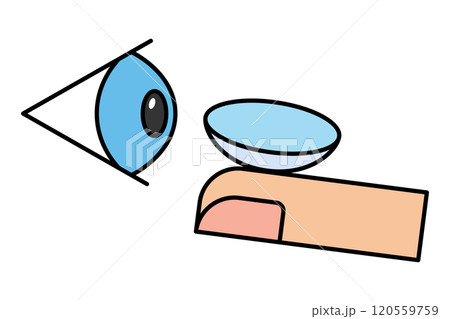 コンタクトレンズを装着 120559759