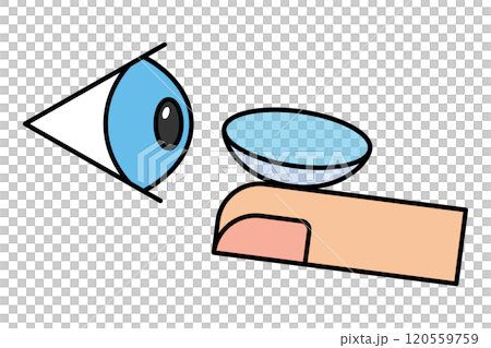 コンタクトレンズを装着 120559759