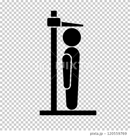 身長計で計測する人のシルエット 身長計で計測する人のシルエット 120559769