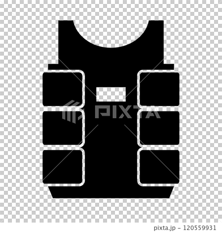 防弾チョッキのシルエット 120559931