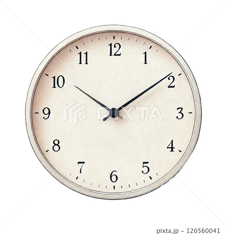 シンプルなアナログ時計のイラスト｜時間管理や装飾デザインに最適な素材 120560041