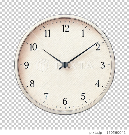 シンプルなアナログ時計のイラスト｜時間管理や装飾デザインに最適な素材 120560041