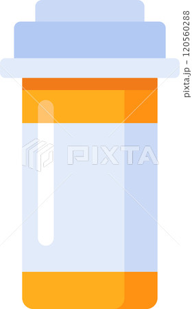 Orange and white prescription pill bottle represents medical treatment, pharmaceutical industry, and healthcare access, emphasizing importance of medication in modern society 120560288