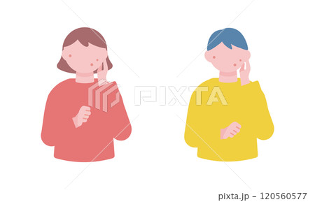 肌荒れしている人 肌荒れしている人 120560577