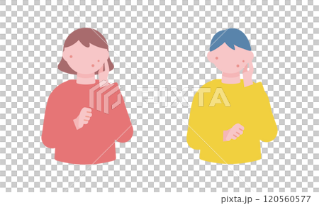 肌荒れしている人 肌荒れしている人 120560577