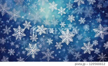 《AI画像》たくさんの小さな雪の結晶の背景素材 120560812