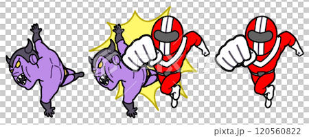 敵人被紅色遊俠擊敗 120560822