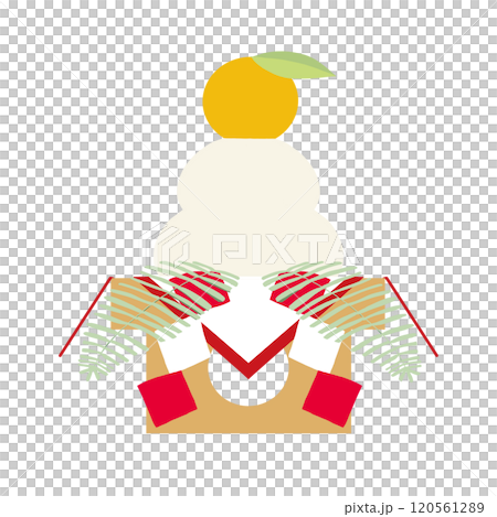 Illustration of a simple kagami mochi Illustration of a simple kagami mochi 120561289