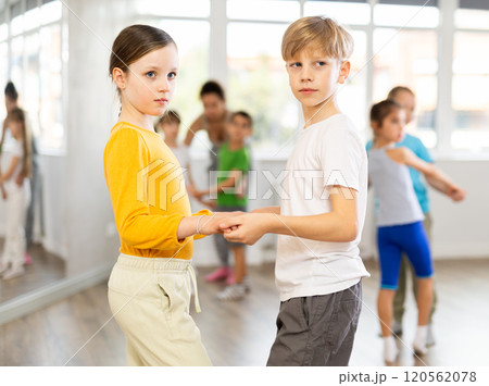Group of children dancing couple waltz dance 120562078