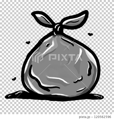 garbage cartoon isolated illustration, monochromatic doodle drawing 120562596