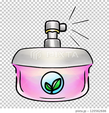 Cartoon perfume illustration, eco cosmetic solution isolated drawing Cartoon perfume illustration, eco cosmetic solution isolated drawing 120562686