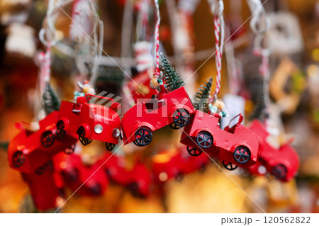 Red Toy Car Christmas Ornaments with Mini Trees 120562822