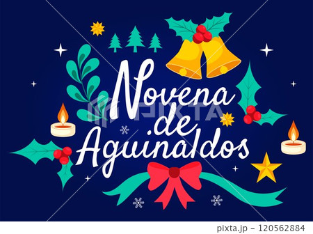 Novena de Aguinaldos Vector Illustration featuring a Holiday Tradition in Colombia, Celebrating Family Gatherings at Christmas in a Flat Background 120562884