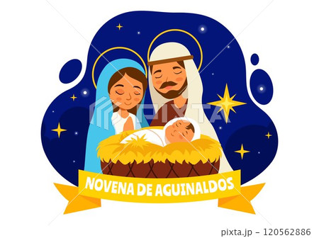 Novena de Aguinaldos Vector Illustration featuring a Holiday Tradition in Colombia, Celebrating Family Gatherings at Christmas in a Flat Background 120562886
