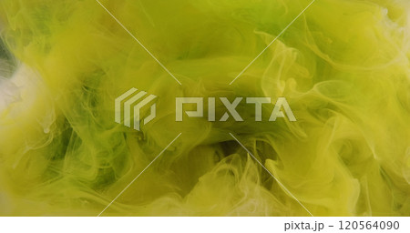Vapor wave. Ink explosion. Yellow color paint water blend splash texture haze floating dreamlike abstract art background. Vapor wave. Ink explosion. Yellow color paint water blend splash texture haze floating dreamlike abstract art background. 120564090