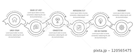 Doodle Infographics - Process with 6 Steps 120565475